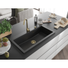 Mexen Slido évier en granit 1 bac 900 x 500 mm, noir, siphon doré - 6528901005-77-G