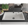 Mexen Slido évier en granit 1 bac 900 x 500 mm, blanc, siphon noir - 6528901005-20-B