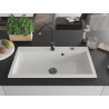 Mexen Slido évier en granit à 1 bac 900 x 500 mm, blanc, siphon noir - 6528901005-20-B