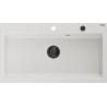 Mexen Slido évier en granit 1 bac 900 x 500 mm, blanc, siphon noir - 6528901005-20-B