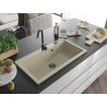 Mexen Slido évier en granit 1 bac 900 x 500 mm, beige, siphon noir - 6528901005-69-B