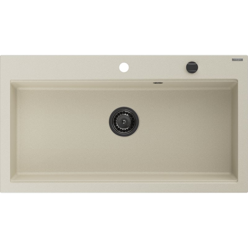 Mexen Slido évier en granit 1 bac 900 x 500 mm, beige, siphon noir - 6528901005-69-B