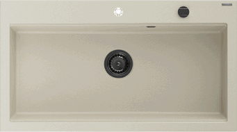 Mexen Slido évier en granit 1 bac 900 x 500 mm, beige, siphon noir - 6528901005-69-B