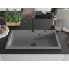 Mexen Slido évier de cuisine en granit 1 bac 900 x 500 mm, gris, siphon noir - 6528901005-71-B
