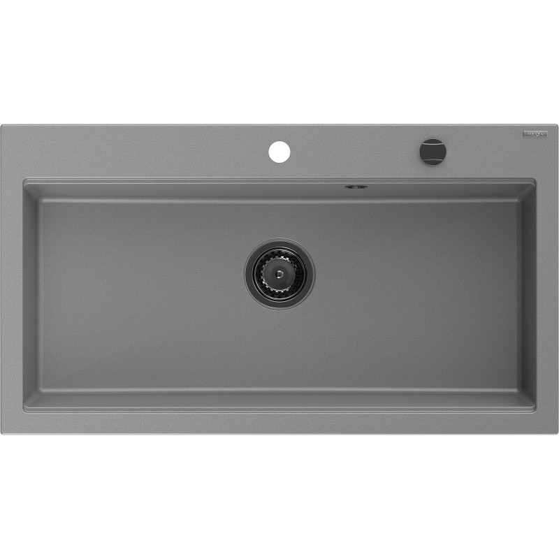 Mexen Slido évier en granit 1 bac 900 x 500 mm, gris, siphon noir - 6528901005-71-B