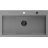 Mexen Slido évier de cuisine en granit 1 bac 900 x 500 mm, gris, siphon noir - 6528901005-71-B
