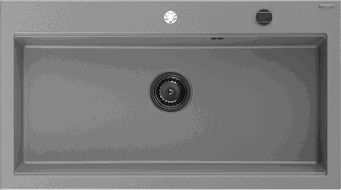 Mexen Slido évier en granit 1 bac 900 x 500 mm, gris, siphon noir - 6528901005-71-B