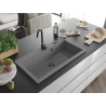 Mexen Slido évier en granit 1 bac 900 x 500 mm, gris, siphon noir - 6528901005-71-B