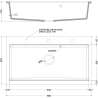 Mexen Slido évier en granit 1 bac 900 x 500 mm, noir/métallisé argenté, siphon noir - 6528901005-73-B