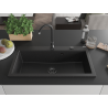 Mexen Slido évier en granit 1 bac 900 x 500 mm, noir/métallisé argenté, siphon noir - 6528901005-73-B