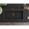 Mexen Slido Évier de cuisine en granit 1 bac 900 x 500 mm, noir/métallisé doré, siphon noir - 6528901005-75-B