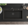 Mexen Slido Évier en granit 1 bac 900 x 500 mm, noir/doré métallisé, siphon noir - 6528901005-75-B