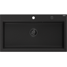 Mexen Slido évier en granit 1 bac 900 x 500 mm, noir, siphon noir - 6528901005-77-B