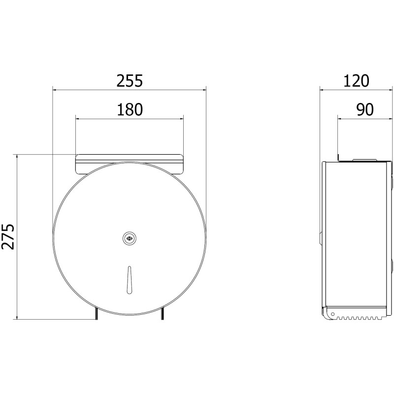 Mexen Spira-H+ distributeur de papier toilette avec étagère pour téléphone, inox - 70K561-01