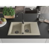 Mexen Gaspar évier en granit à 1,5 bac avec égouttoir et robinet de cuisine Telma, beige - 6507-69-670200-70