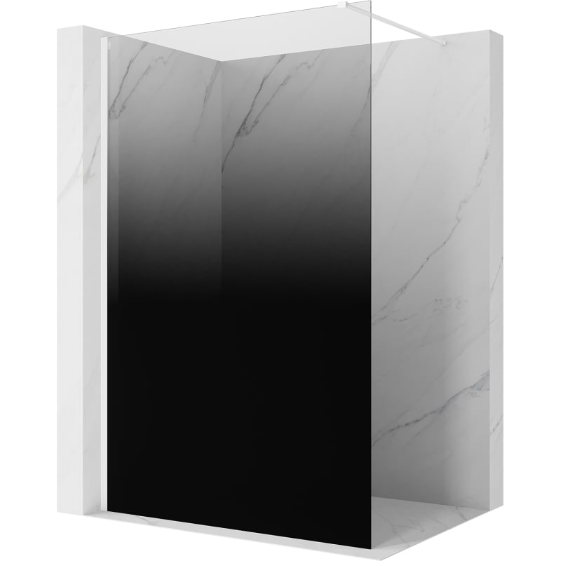 Mexen Kioto paroi de douche Walk-in 120 x 200 cm, ombré noir 8 mm, blanc - 800-120-101-20-76