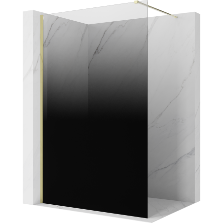 Mexen Kioto paroi de douche Walk-in 120 x 200 cm, ombrée noire 8 mm, dorée - 800-120-101-50-76