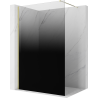 Mexen Kioto Paroi de douche Walk-in 130 x 200 cm, ombre noire 8 mm, dorée - 800-130-101-50-76