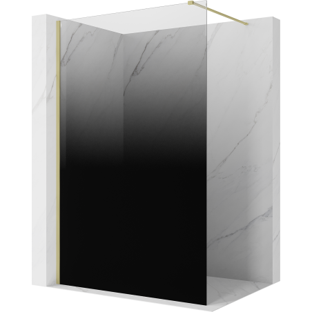 Mexen Kioto paroi de douche Walk-in 110 x 200 cm, ombre noire 8 mm, dorée brossée - 800-110-101-55-76