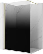 Mexen Kioto paroi de douche Walk-in 110 x 200 cm, ombre noire 8 mm, dorée brossée - 800-110-101-55-76