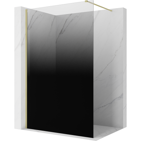 Mexen Kioto paroi de douche Walk-in 120 x 200 cm, ombre noire 8 mm, or brossé - 800-120-101-55-76