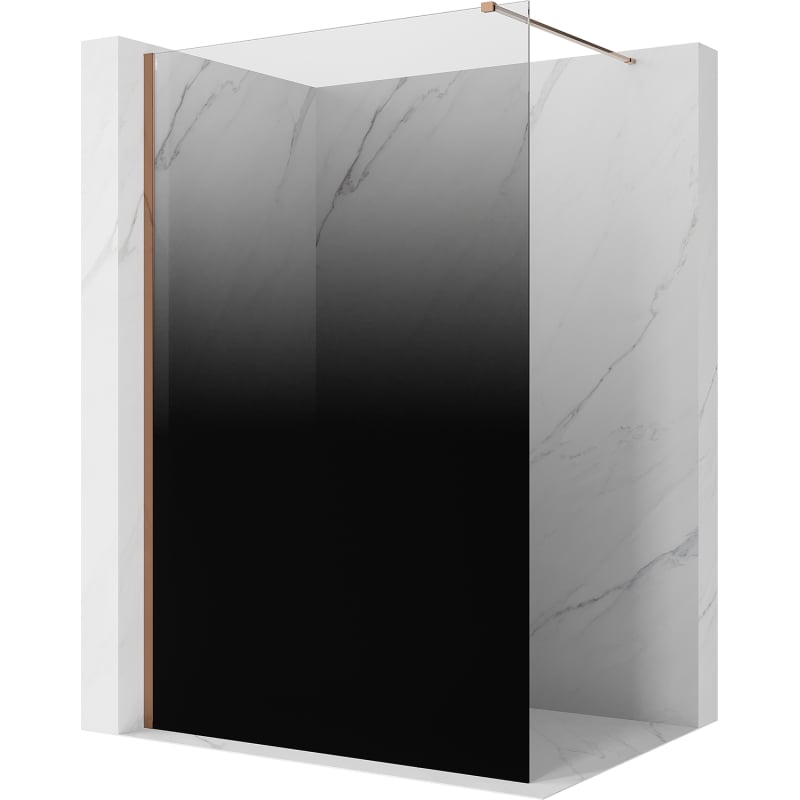 Mexen Kioto paroi de douche Walk-in 80 x 200 cm, ombre noire 8 mm, or rose - 800-080-101-60-76