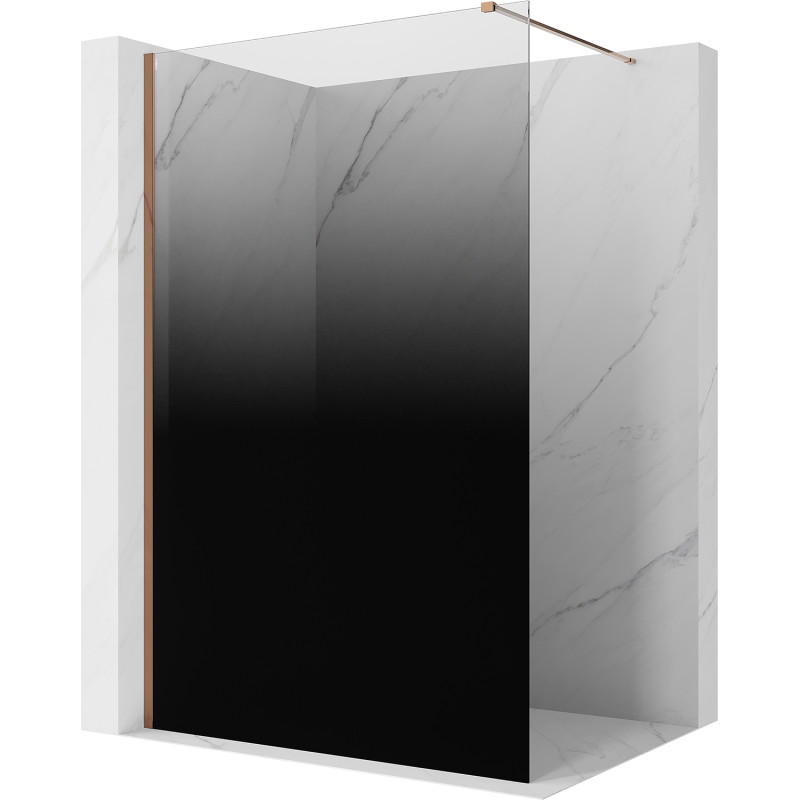 Mexen Kioto paroi de douche Walk-in 110 x 200 cm, ombre noire 8 mm, or rose - 800-110-101-60-76