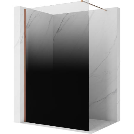 Mexen Kioto paroi de douche Walk-in 120 x 200 cm, ombre noire 8 mm, or rose - 800-120-101-60-76