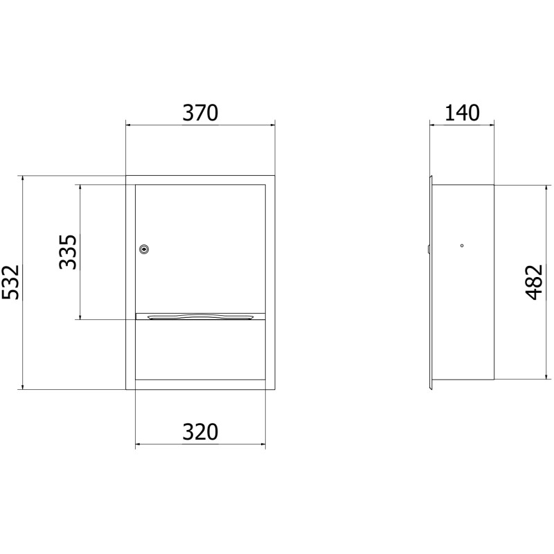 Mexen Linox conteneur de serviettes en papier encastré, noir mat - 70K003-70