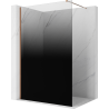 Mexen Kioto Panneau de douche Walk-in 130 x 200 cm, ombre noire 8 mm, or rose - 800-130-101-60-76