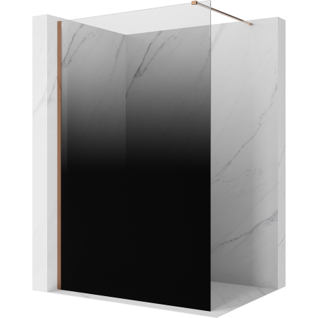 Mexen Kioto paroi de douche Walk-in 140 x 200 cm, ombre noire 8 mm, or rose - 800-140-101-60-76