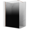 Mexen Kioto paroi de douche Walk-in 120 x 200 cm, ombre noire 8 mm, cuivre brossé - 800-120-101-65-76