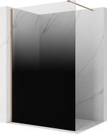 Mexen Kioto paroi de douche Walk-in 120 x 200 cm, ombre noire 8 mm, cuivre brossé - 800-120-101-65-76