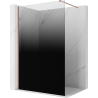 Mexen Kioto paroi de douche Walk-in 130 x 200 cm, ombre noire 8 mm, cuivre brossé - 800-130-101-65-76