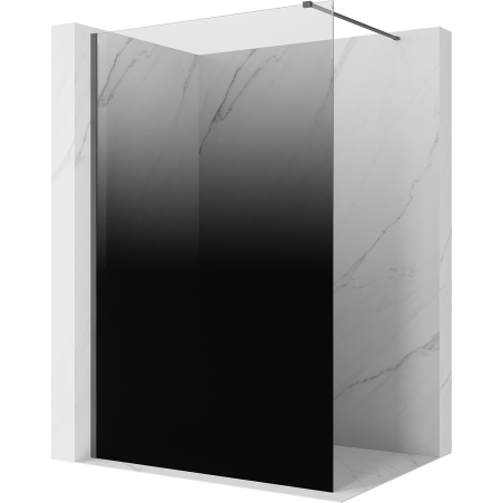 Mexen Kioto paroi de douche 150 x 200 cm, ombre noire 8 mm, gris métallisé brossé - 800-150-101-66-76
