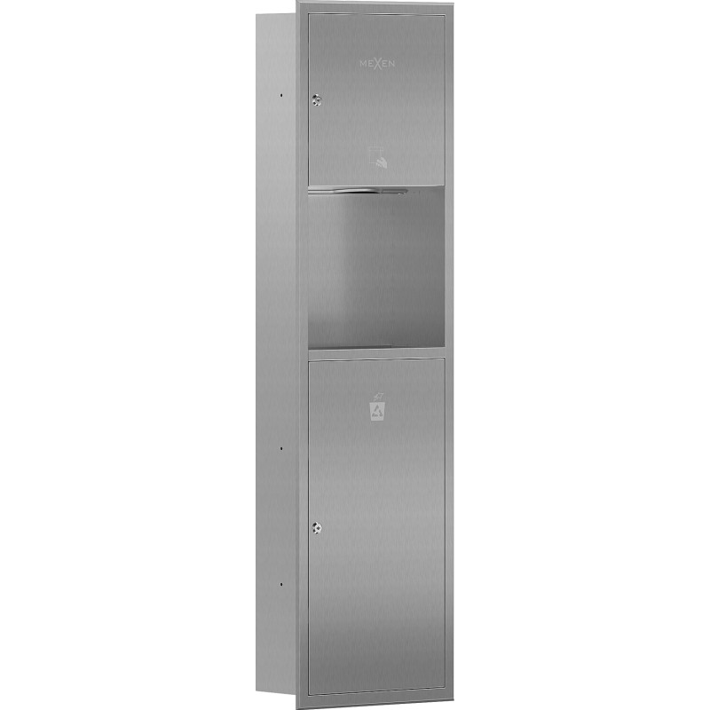 Mexen Linox récipient encastré pour serviettes en papier avec poubelle, inox - 70K003-01 - 70K002-01