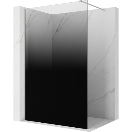 Mexen Kioto paroi de douche Walk-in 130 x 200 cm, ombre noire 8 mm, nickel brossé - 800-130-101-97-76