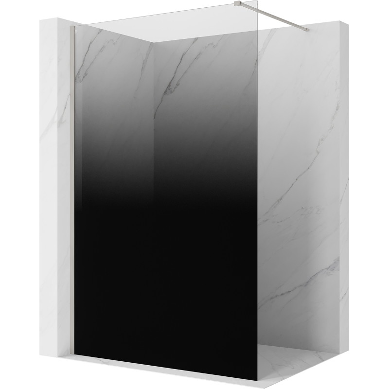Mexen Kioto paroi de douche Walk-in 140 x 200 cm, ombre noir 8 mm, nickel brossé - 800-140-101-97-76