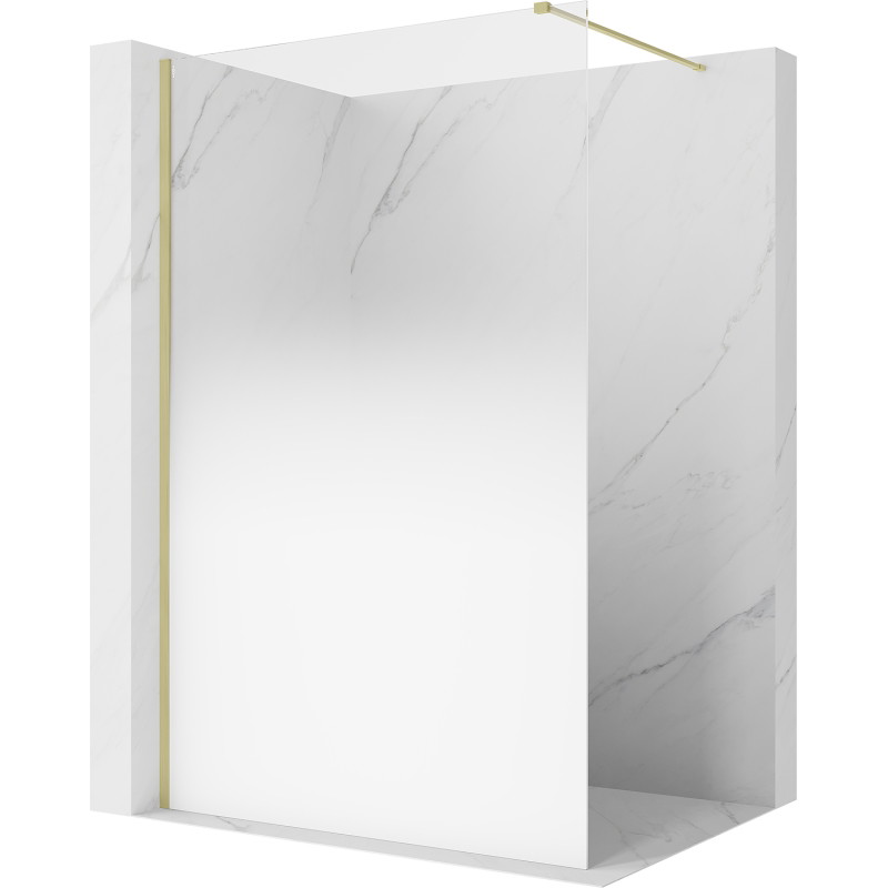 Mexen Kioto paroi de douche Walk-in 70 x 200 cm, ombre blanche 8 mm, or brossé - 800-070-101-55-86