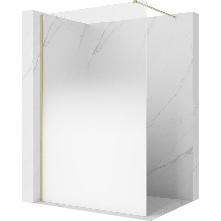 Mexen Kioto paroi de douche Walk-in 90 x 200 cm, ombrée blanche 8 mm, or brossé - 800-090-101-55-86