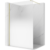Mexen Kioto paroi de douche Walk-in 90 x 200 cm, ombrée blanche 8 mm, or brossé - 800-090-101-55-86