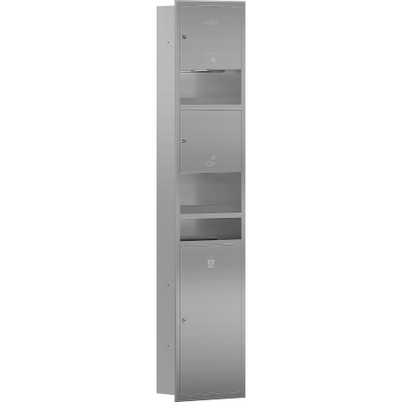Mexen Linox récipient encastré pour serviettes en papier avec sèche-mains et poubelle, inox - 70K001-01