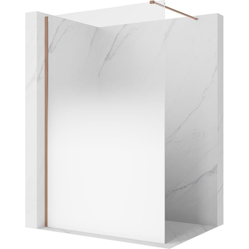 Mexen Kioto paroi de douche Walk-in 120 x 200 cm, ombre blanche 8 mm, cuivre brossé - 800-120-101-65-86