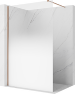 Mexen Kioto paroi de douche Walk-in 130 x 200 cm, ombre blanche 8 mm, cuivre brossé - 800-130-101-65-86