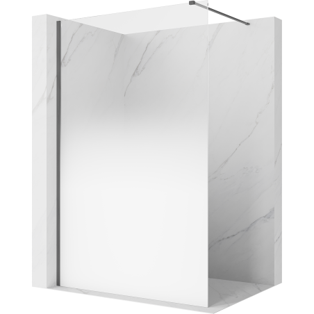 Mexen Kioto paroi de douche Walk-in 130 x 200 cm, ombre blanche 8 mm, gris canon brossé - 800-130-101-66-86