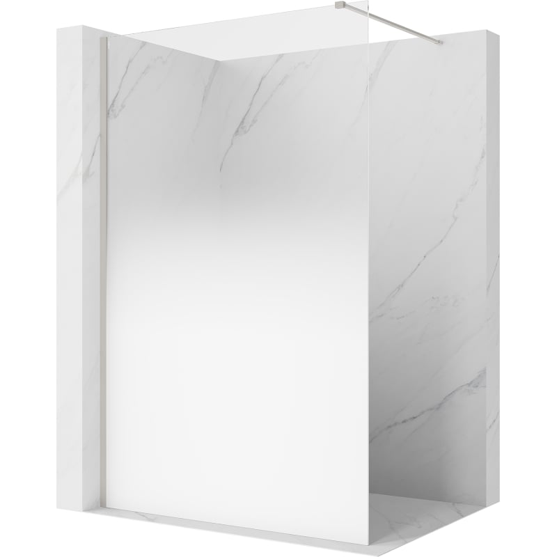 Mexen Kioto paroi de douche Walk-in 70 x 200 cm, ombre blanche 8 mm, nickel brossé - 800-070-101-97-86