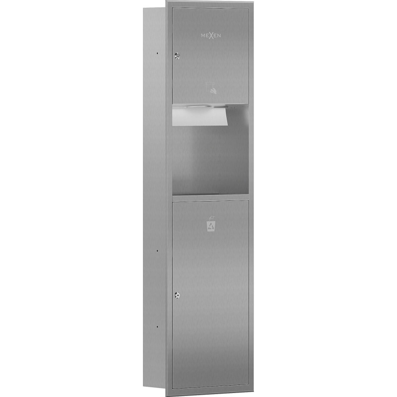 Mexen Linox récipient encastré pour serviettes en papier avec poubelle, inox - 70K003-01 - 70K002-01