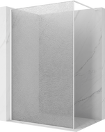 Mexen Kioto Paroi de douche Walk-in 80 x 200 cm, transparent cracklé 12 mm, blanc - 800-080-101-20-04-X