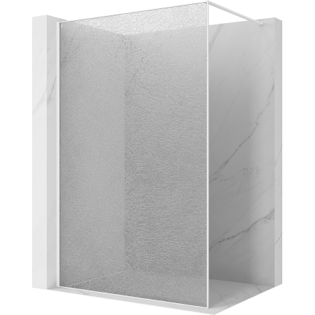 Mexen Kioto paroi de douche Walk-in 90 x 200 cm, crackle transparent 12 mm, blanc - 800-090-101-20-04-X