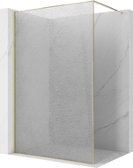 Mexen Kioto paroi de douche Walk-in 70 x 200 cm, crackle transparent 12 mm, or - 800-070-101-50-04-X